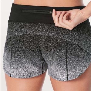 RARE Black/white Lululemon Speed Up Shorts